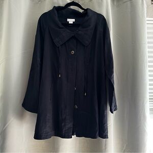 Soft‎ Surroundings Black Linen Lagenlook Jacket